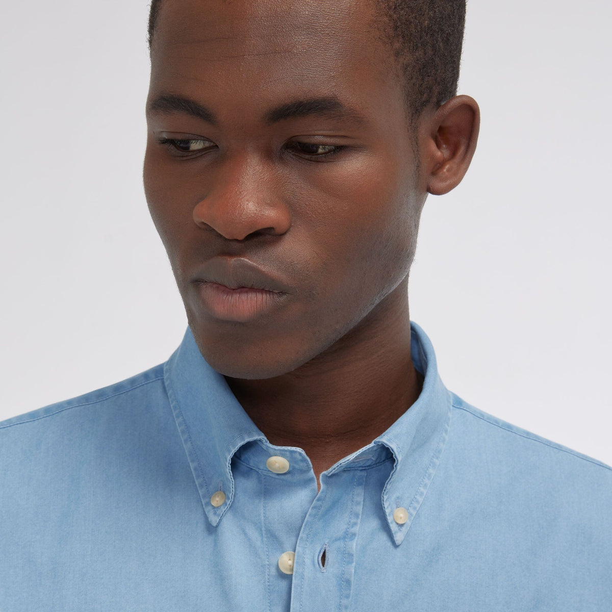 Chemise en denim bleu foncé - 4