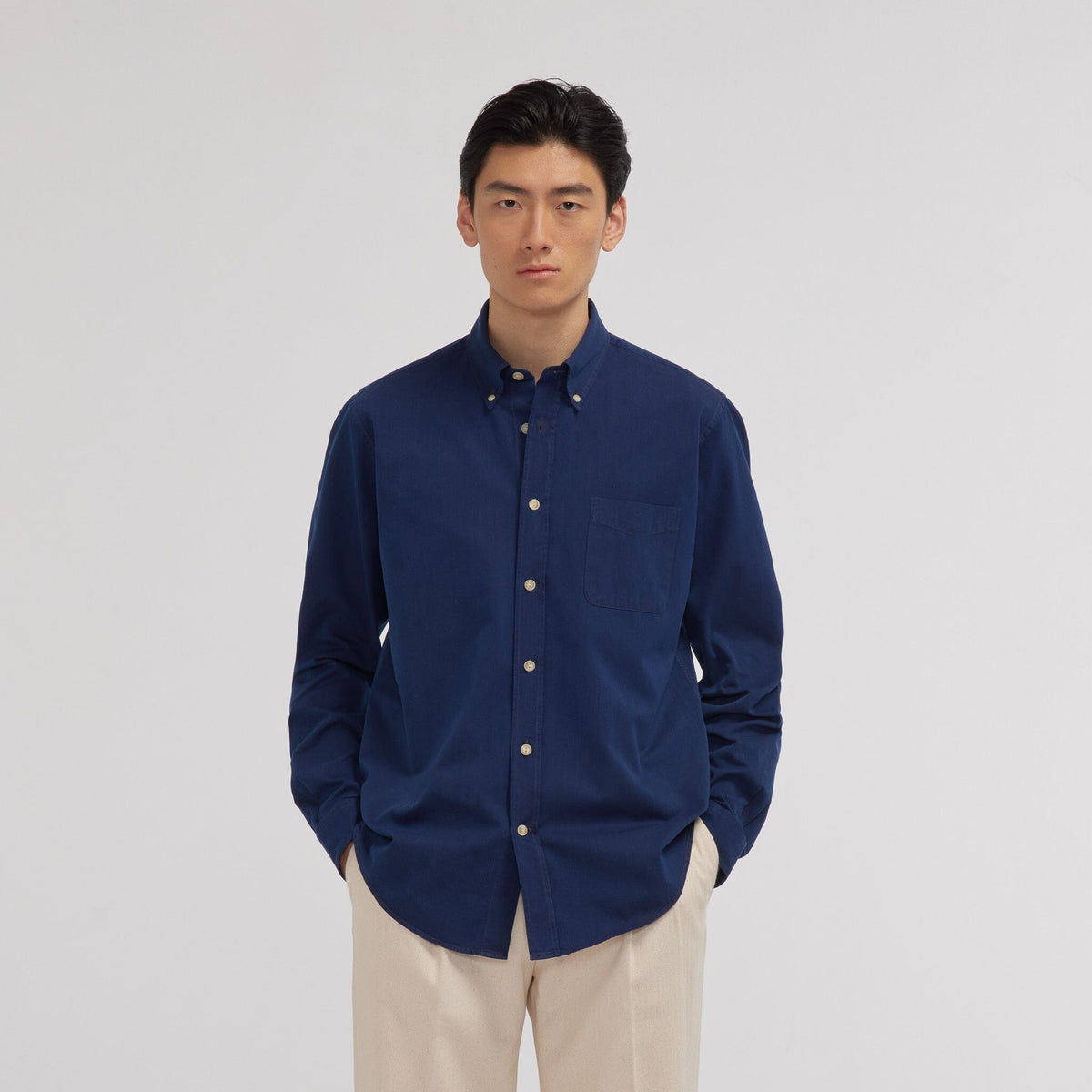Chemise en denim bleu foncé - 1