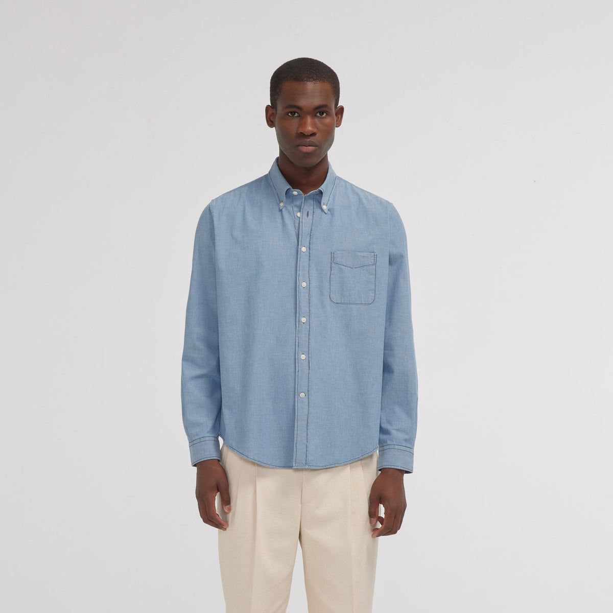 Chemise en chambray bleue - 1