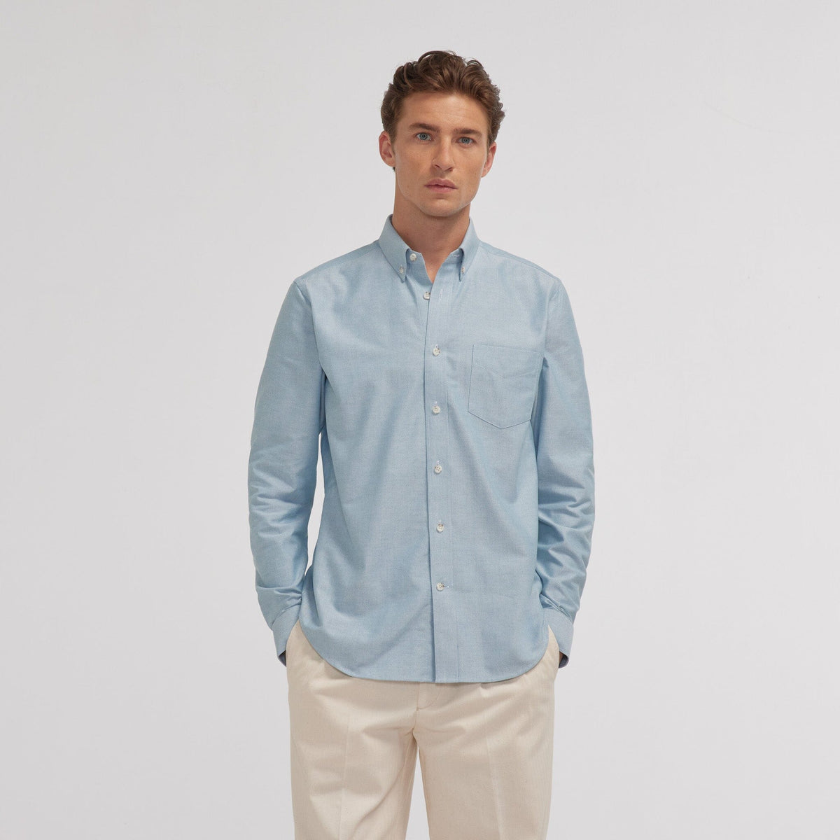Chemise en oxford bordeaux - 5