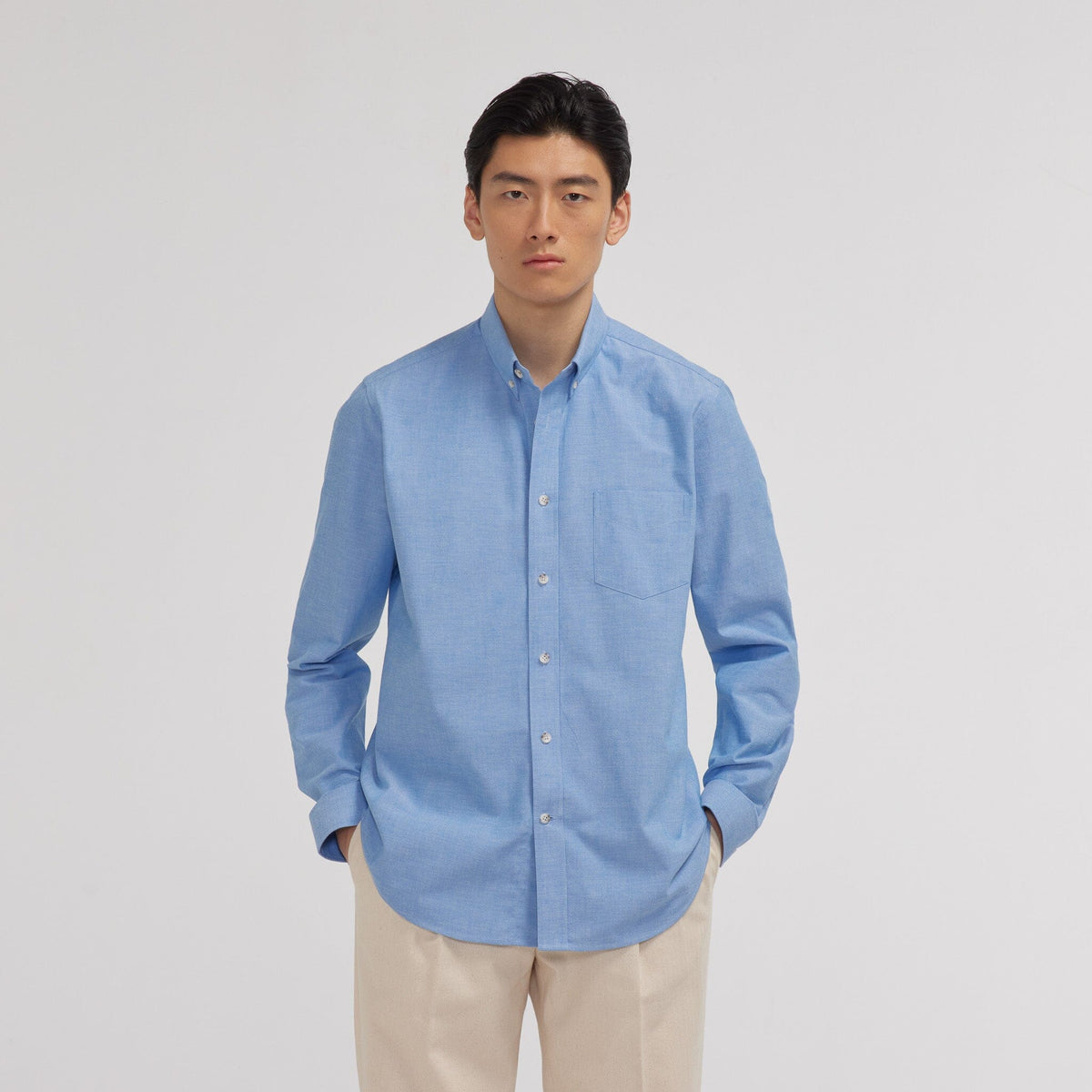 Chemise en oxford bordeaux - 3