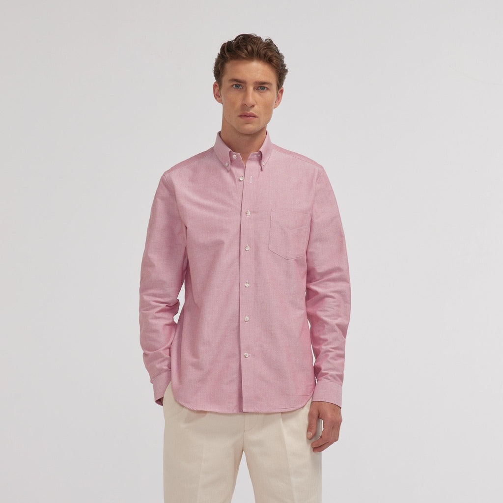 Chemise en oxford bordeaux - 1