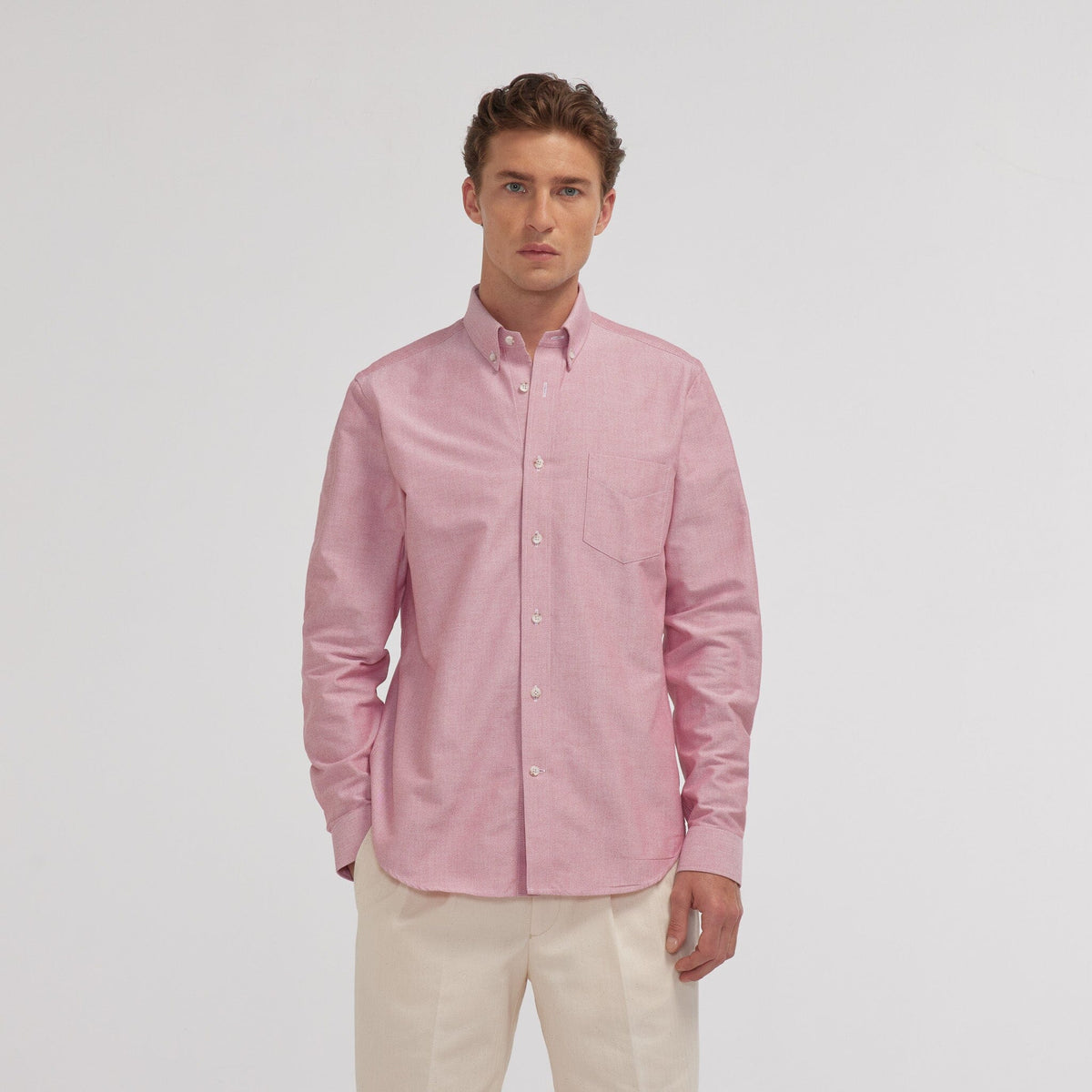Chemise en oxford bordeaux - 1
