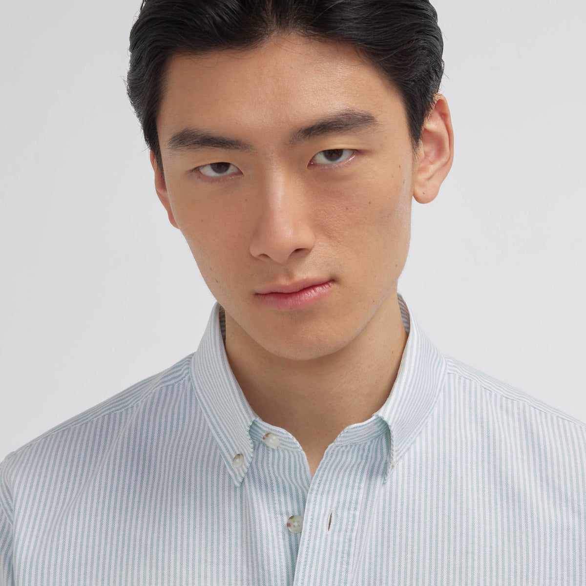 Chemise en oxford à rayures vertes - 2