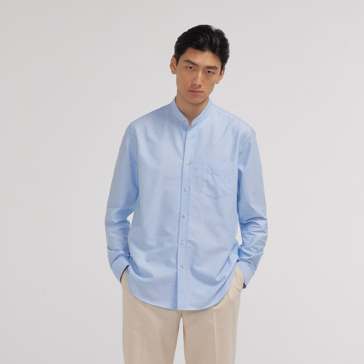 Chemise en oxford bleu ciel - 1