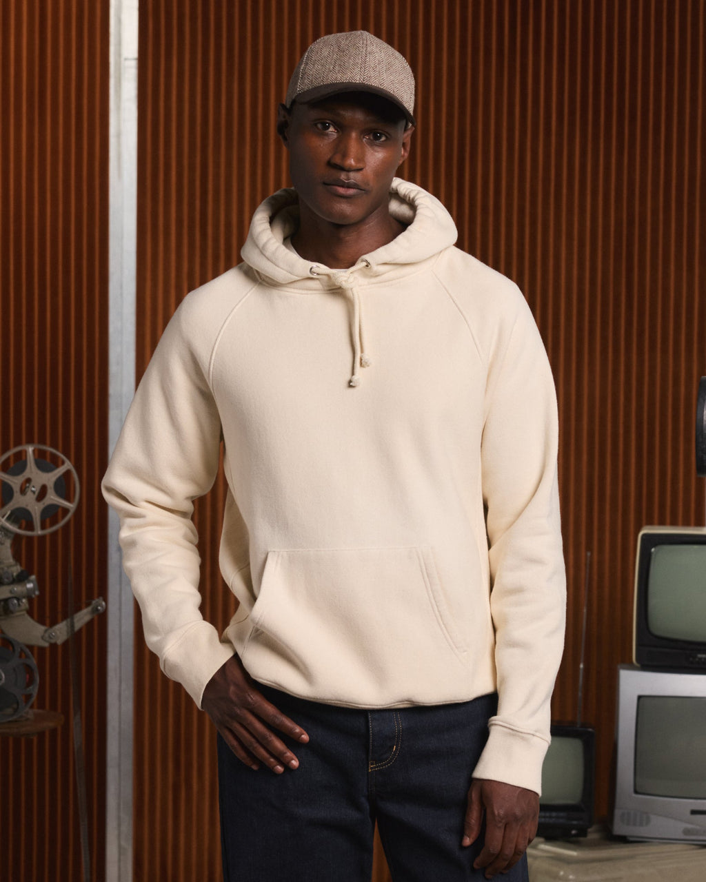 Hoodie en coton épais écru - 1