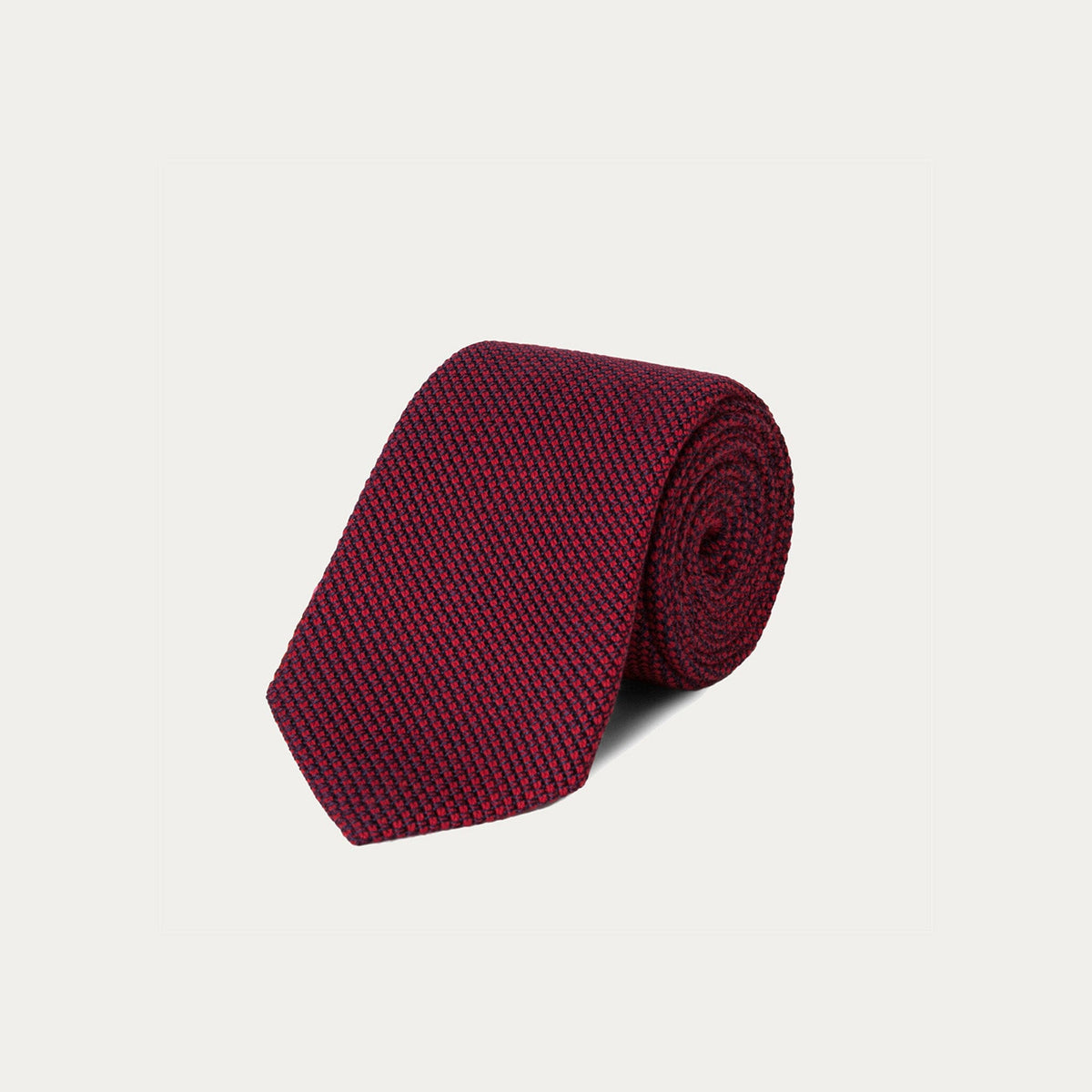 Cravate bleu marine en grenadine de soie et coton - 3