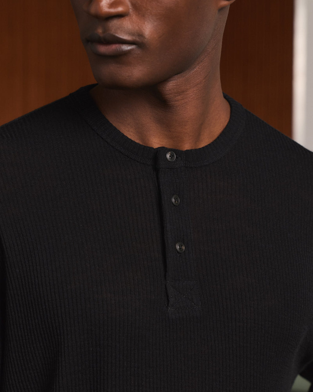 Henley en laine noire - 2
