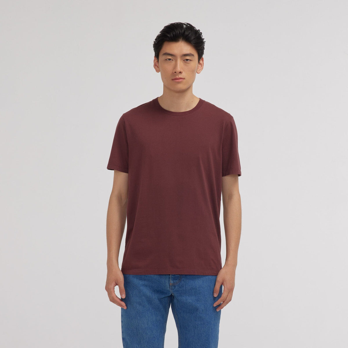 Tee-shirt en coton biologique prune - 1