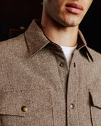 Veste en laine chevrons matelassée marron - 2