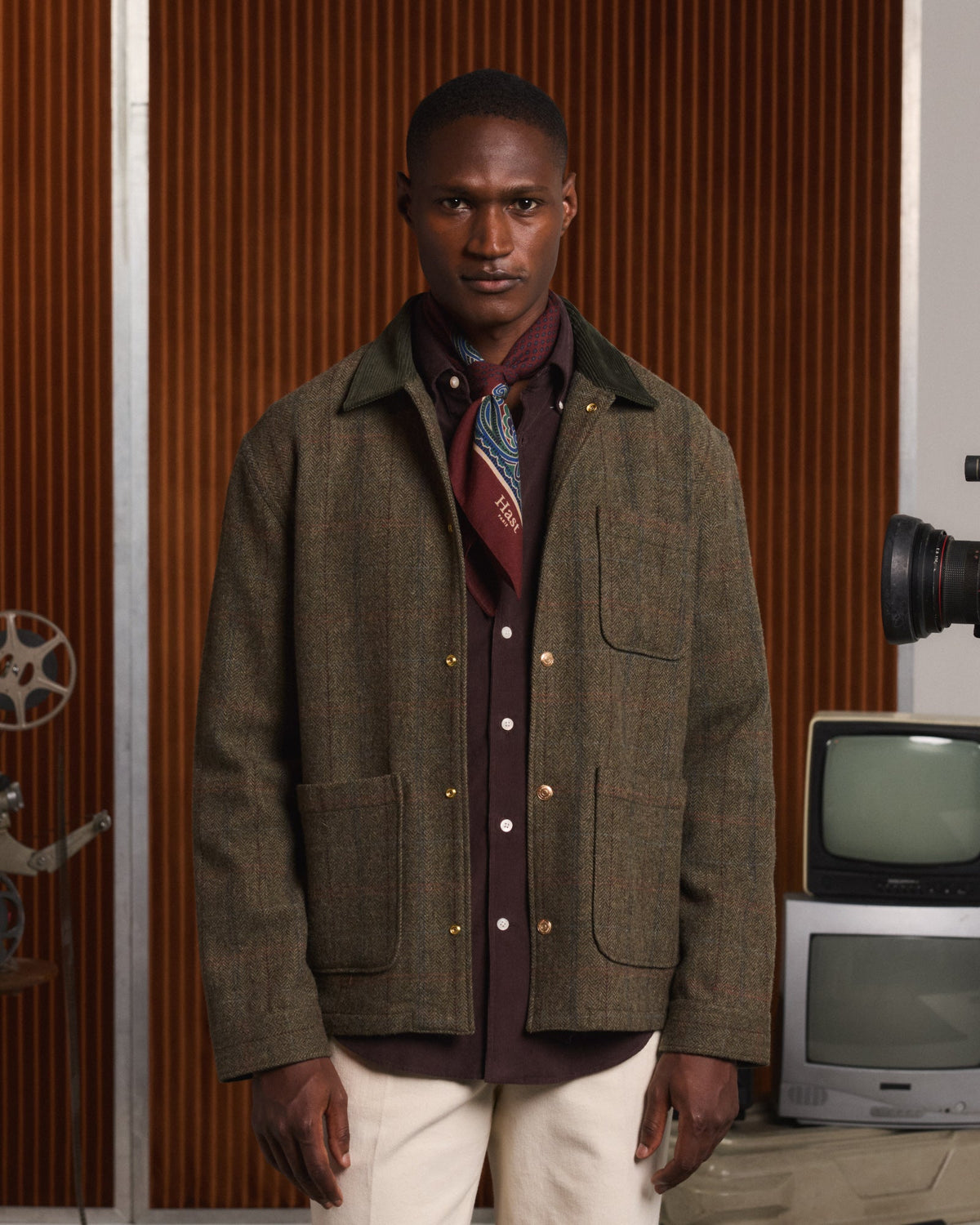 Veste en tartan vert Halley Stevensons - 3