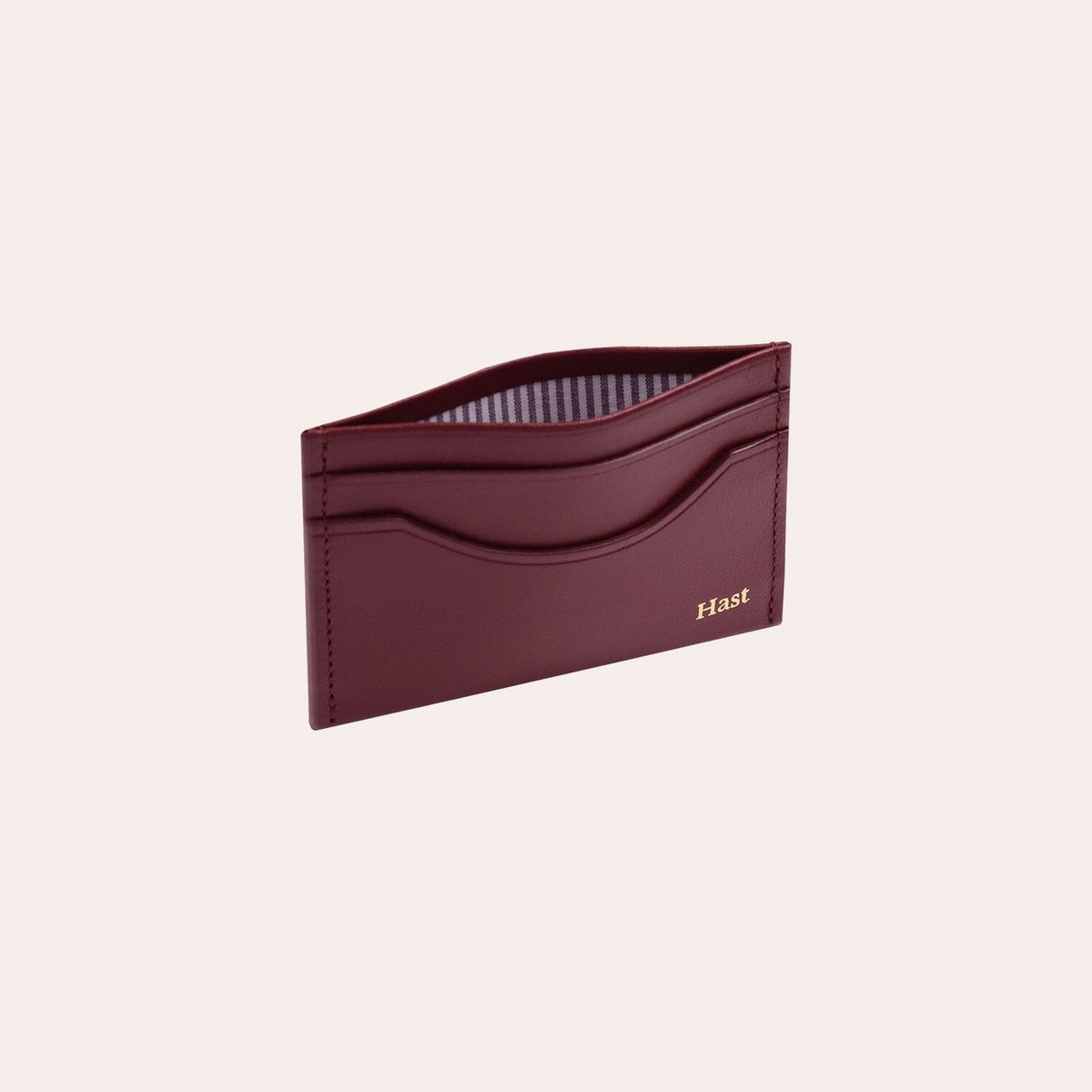 Porte-cartes en cuir lisse bordeaux - 2
