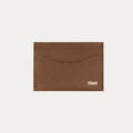 Porte-cartes marron en cuir grainé - 1